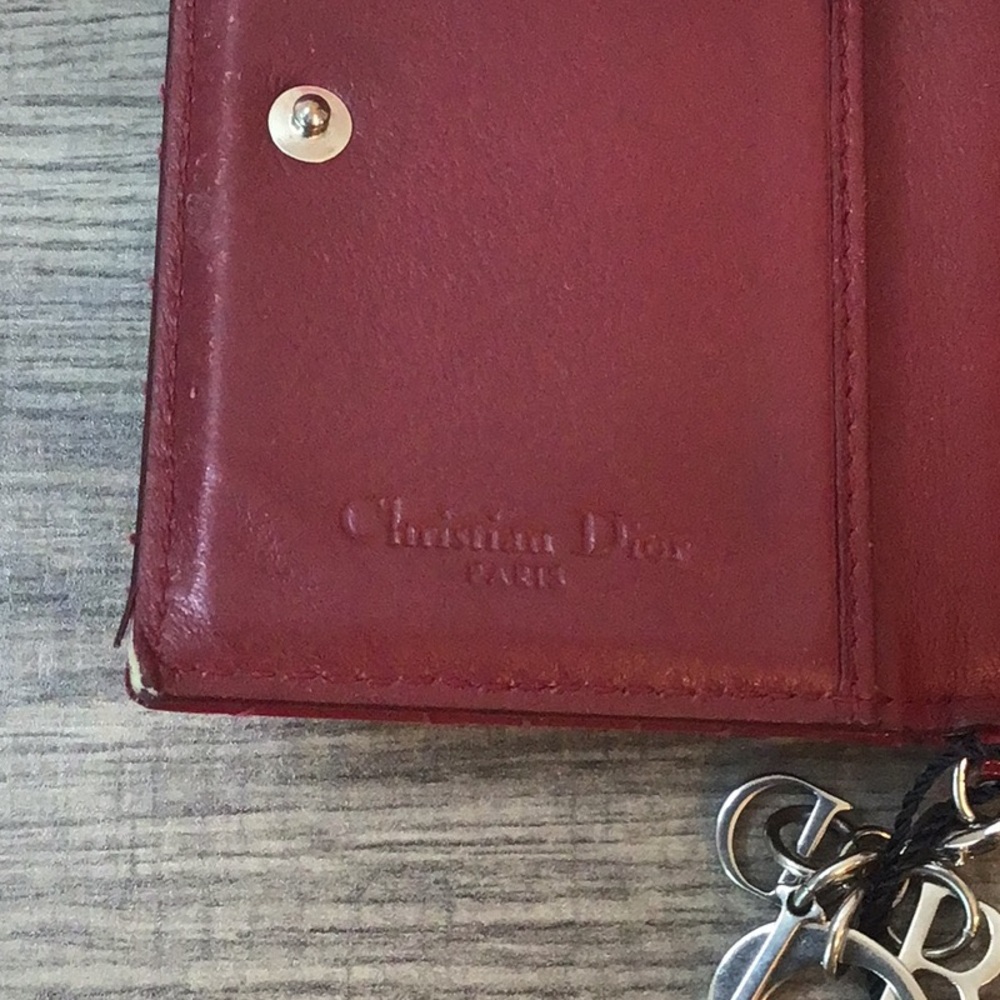 Dior Burgundy Red Card Holder with Box - Picture 2 of 16